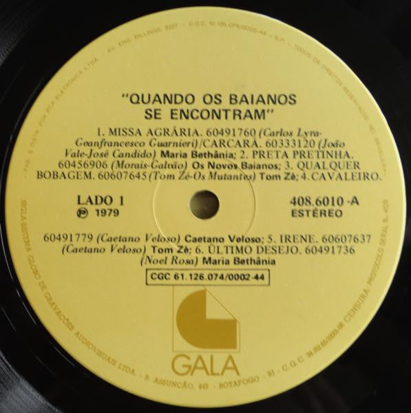 Various - Quando Os Baianos Se Encontram (LP, Comp)