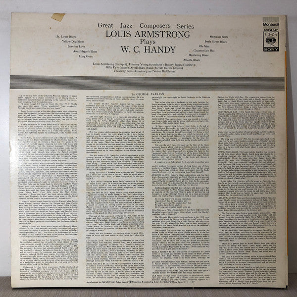 Louis Armstrong - Plays W.C. Handy (LP, Mono, RE)