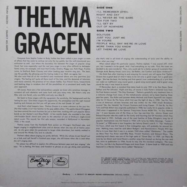 Thelma Gracen - Thelma Gracen (LP, Album, RE)
