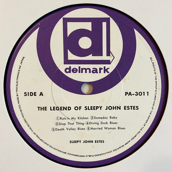 Sleepy John Estes - The Legend Of Sleepy John Estes (LP, Album, RE)