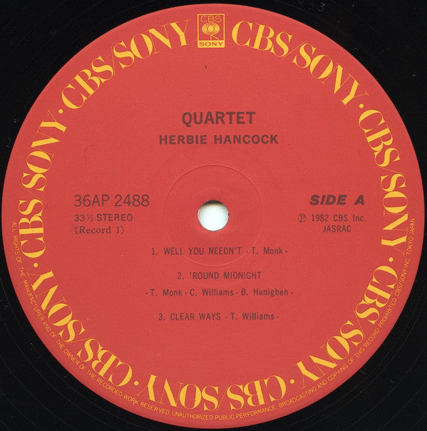 Herbie Hancock = ハービー・ハンコック* - Quartet = カルテット (2xLP, Album)