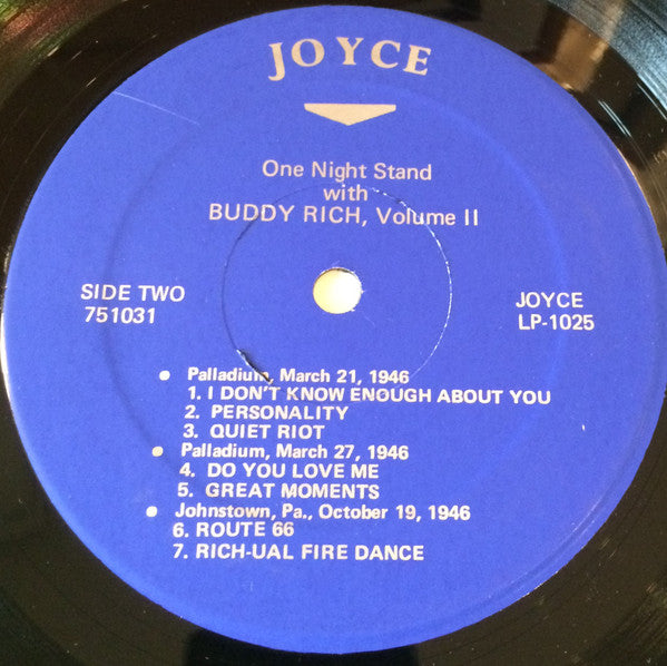 Buddy Rich - One Night Stand With Buddy Rich Volume 2 (LP, Album)