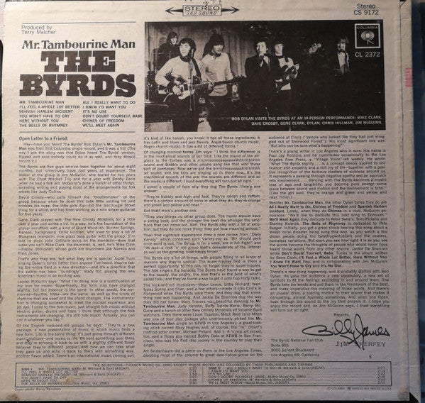 The Byrds - Mr. Tambourine Man (LP, Album, RP)