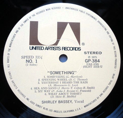 Shirley Bassey - Something (LP, Album, RE)