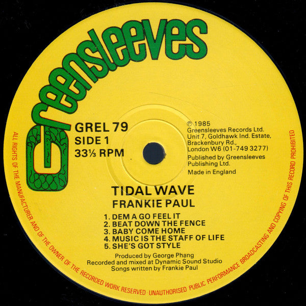 Frankie Paul - Tidal Wave (LP, Album)