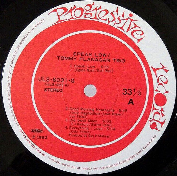 Tommy Flanagan Trio - Speak Low (LP, Album)