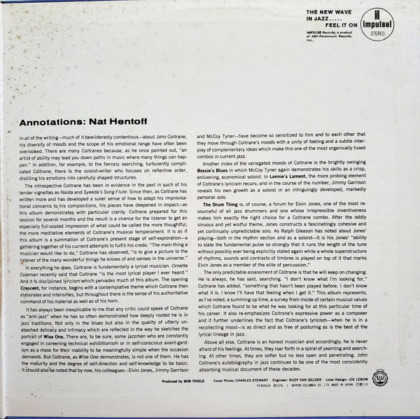 John Coltrane Quartet* - Crescent (LP, Album, Ltd, RE, Gat)