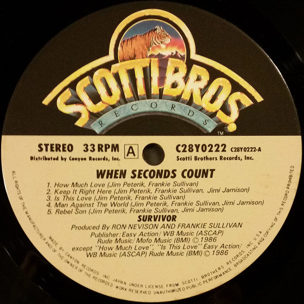 Survivor - When Seconds Count (LP, Album)