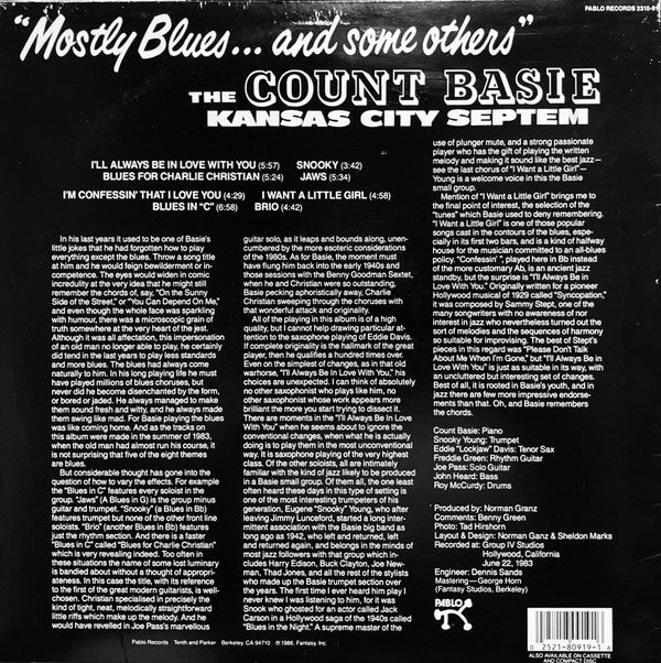 Count Basie And The Kansas City Seven - Mostly Blues And Some Other...