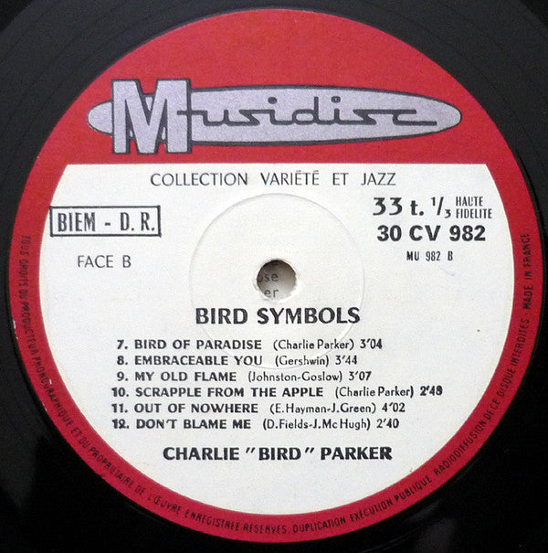 Charlie Parker - ""Bird"" Symbols (LP, Album, RE, RP)