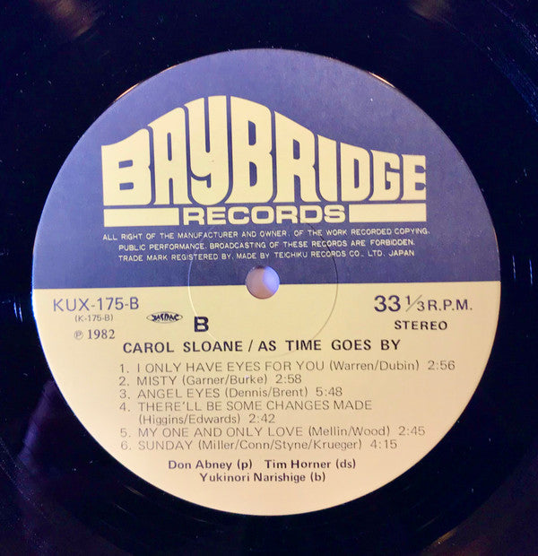 Carol Sloane - As Time Goes By (LP, Album)