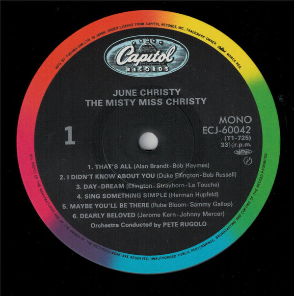 June Christy - The Misty Miss Christy (LP, Album, Mono, RE)