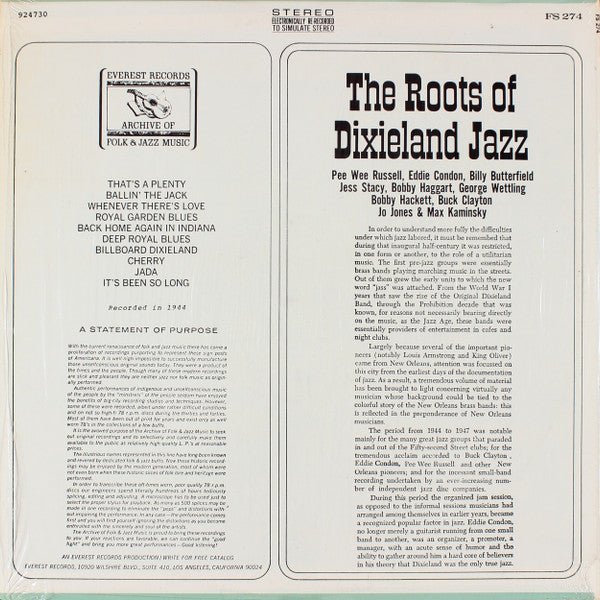 Various - The Roots Of Dixieland Jazz (LP, Comp)