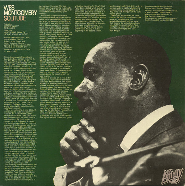 Wes Montgomery - Solitude (LP, Album)