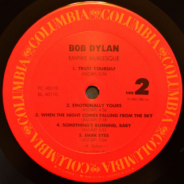 Bob Dylan - Empire Burlesque (LP, Album, Pit)