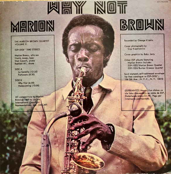 Marion Brown Quartet - Why Not (LP, Album, RE)