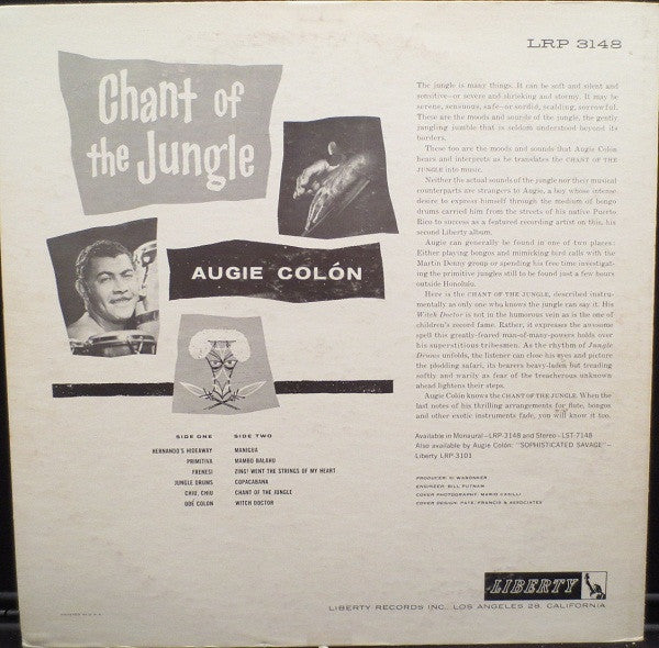 Augie Colón* - Chant Of The Jungle (LP, Album, Mono)