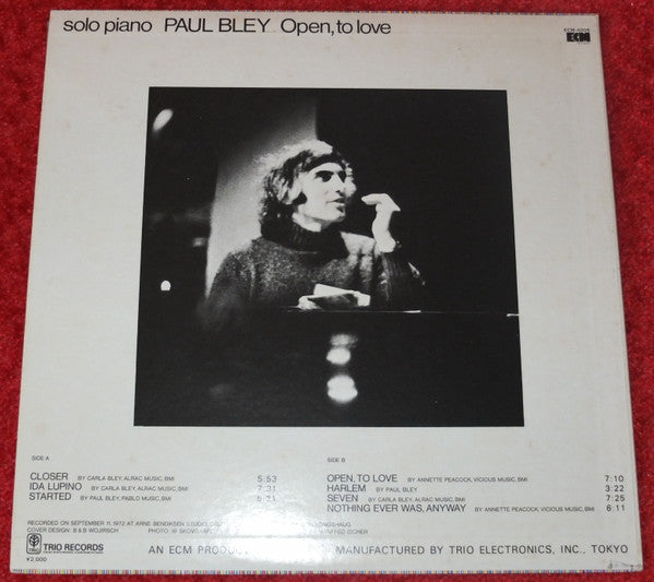 Paul Bley - Open, To Love (LP, Album, RE)