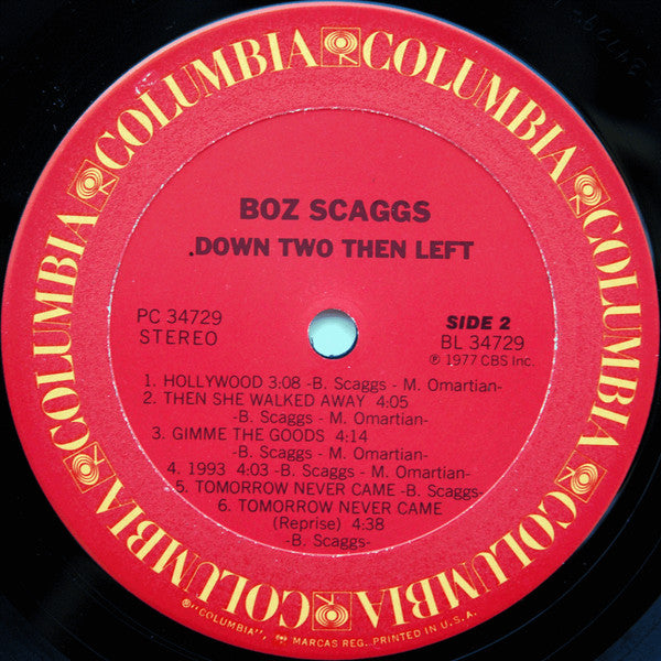 Boz Scaggs - Down Two Then Left (LP, Album, RE)