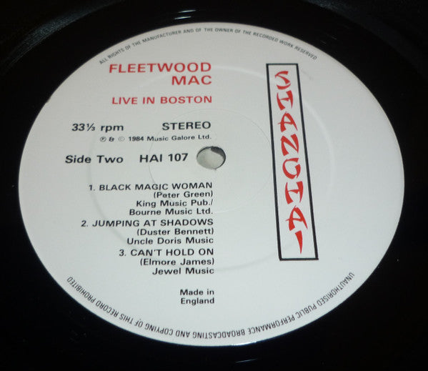 Fleetwood Mac - ""Live"" In Boston (LP)