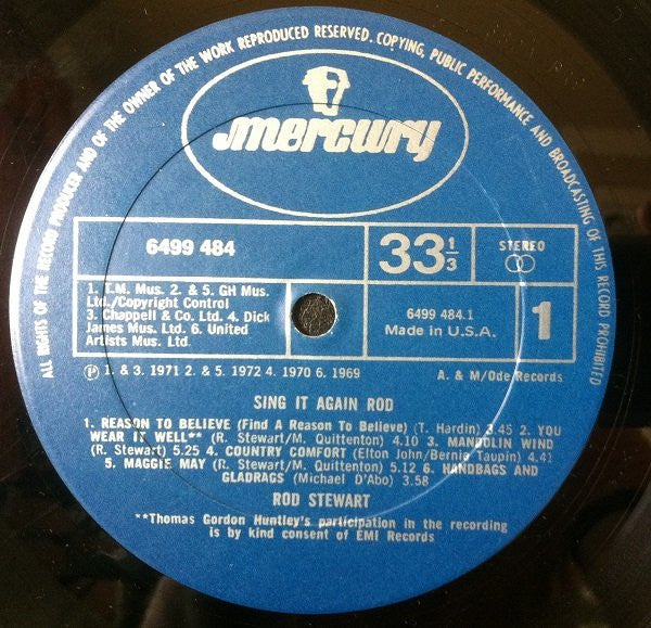 Rod Stewart - Sing It Again Rod (LP, Album, Comp, US )
