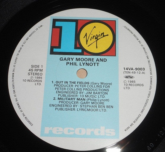 Gary Moore And Phil Lynott - Out In The Fields (12"", Single)