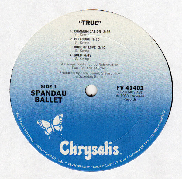 Spandau Ballet - True (LP, Album, Pit)