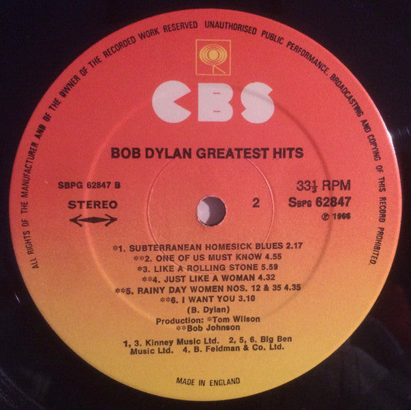 Bob Dylan - Greatest Hits (LP, Comp, RE)
