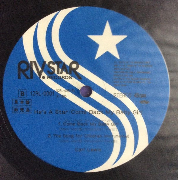 Carl Lewis & Electric Storm (2) - He's A Star (12"", Promo)