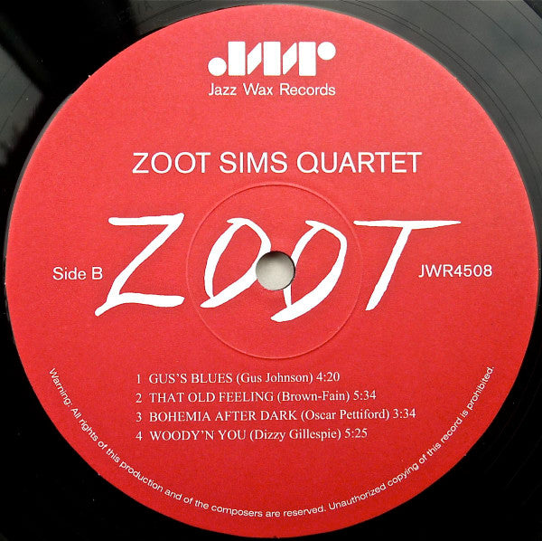 Zoot Sims Quartet - Zoot (LP, Album, Ltd, RE, 180)