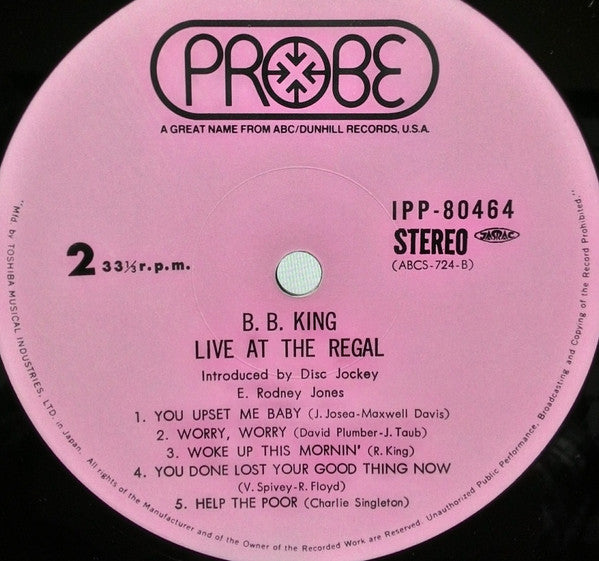 B.B. King - Live At The Regal (LP, Album)