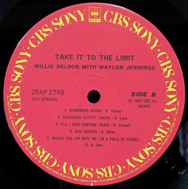 WillIe Nelson With Waylon Jennings* - Take It To The Limit (LP, Album)