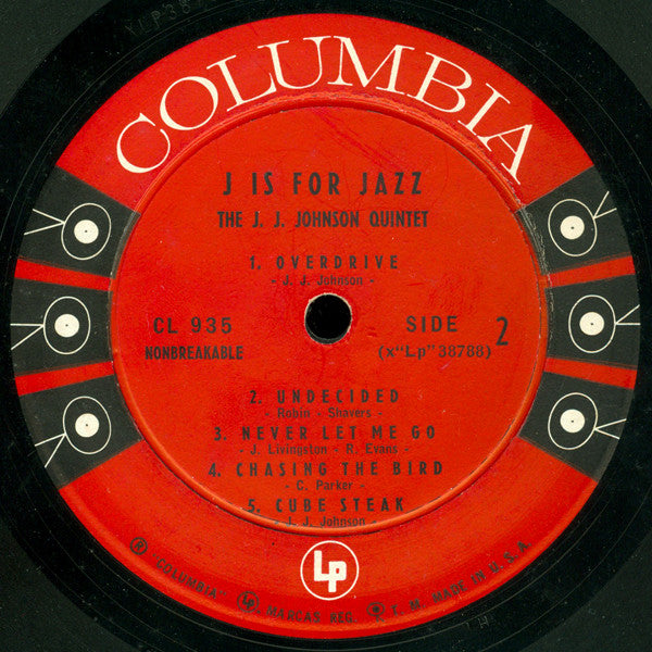 The J.J. Johnson Quintet - J Is For Jazz (LP, Mono)