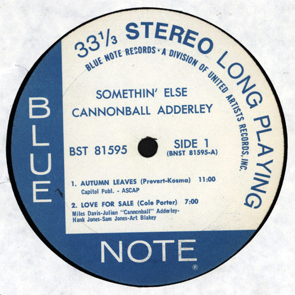 Cannonball Adderley - Somethin' Else (LP, Album, RP)