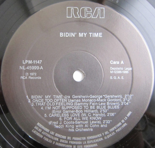 Teddi King With Al Cohn And His Orchestra - Bidin' My Time (LP, RE)