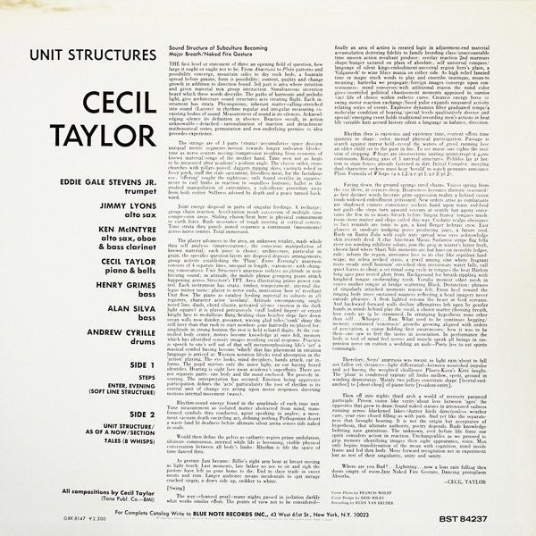 Cecil Taylor - Unit Structures = ユニット・ストラクチャーズ(LP, Album, RE)
