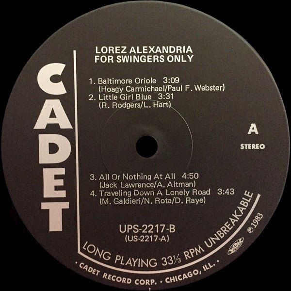 Lorez Alexandria - For Swingers Only (LP, Album, RE)