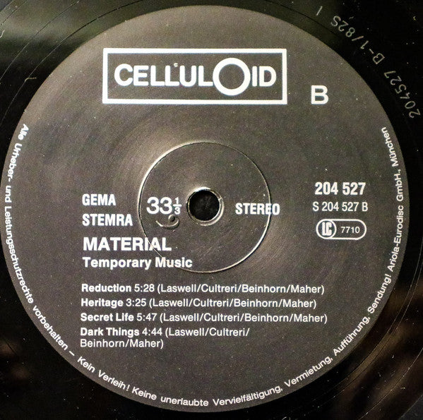 Material - Temporary Music - Compilation (LP, Comp, RE)