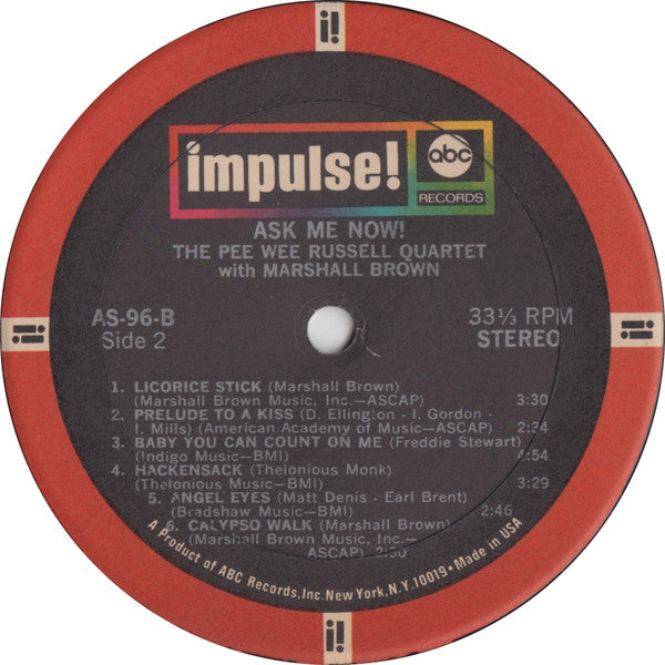 Pee Wee Russell Quartet - Ask Me Now!(LP, Album, RE, Gat)