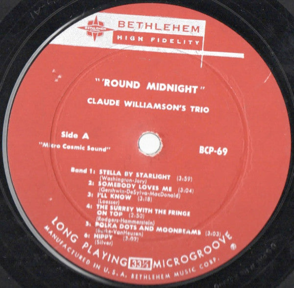 Claude Williamson's Trio* - 'Round Midnight (LP, Album, Mono)