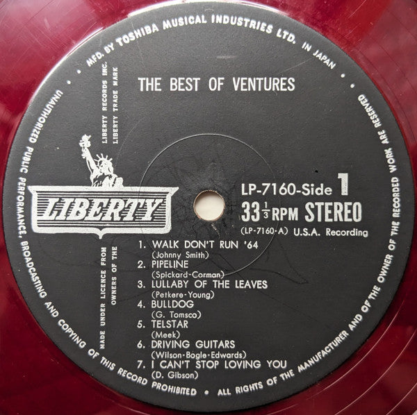 The Ventures - The Best Of Ventures = ベスト・オブ・ヴェンチャーズ(LP, Comp, Red)