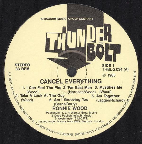 Ron Wood - Cancel Everything (LP, Album, RE)