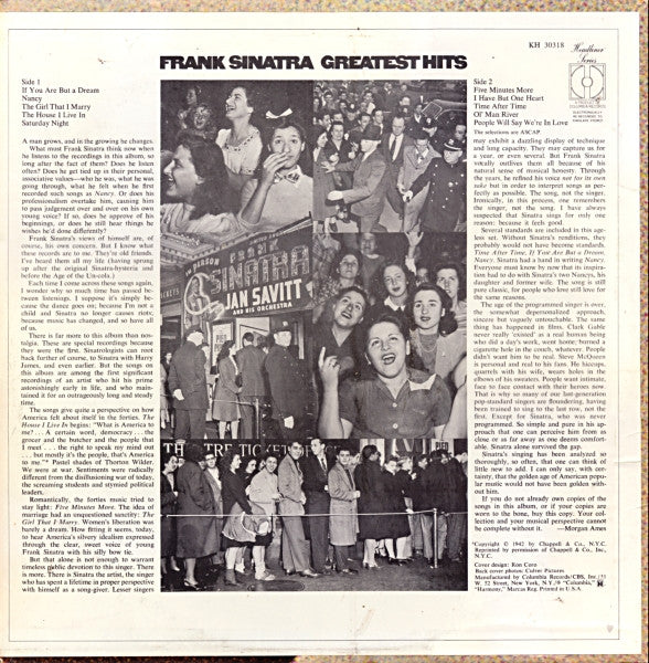 Frank Sinatra - Greatest Hits (The Early Years) (LP, Comp)
