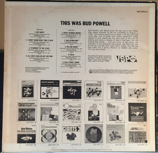 Bud Powell - This Was Bud Powell (LP, Comp)