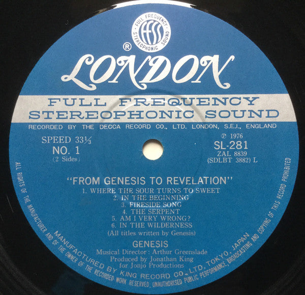 Genesis - From Genesis To Revelation (LP, Album, RE)
