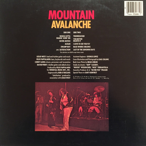 Mountain - Avalanche (LP, Album, RP)