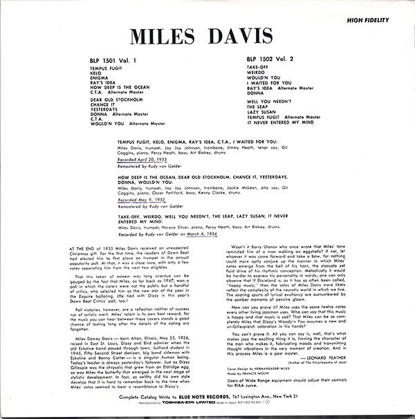 Miles Davis - Volume 2 (LP, Comp, Mono, Ltd, RE)