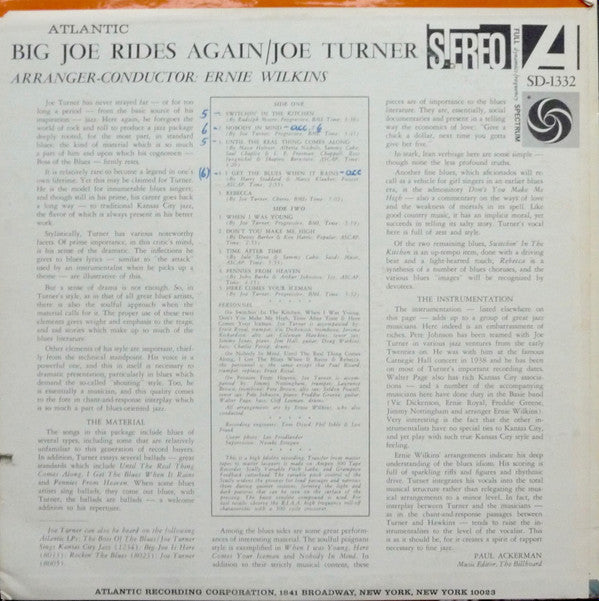 Joe Turner* - Big Joe Rides Again (LP, Album, RE)