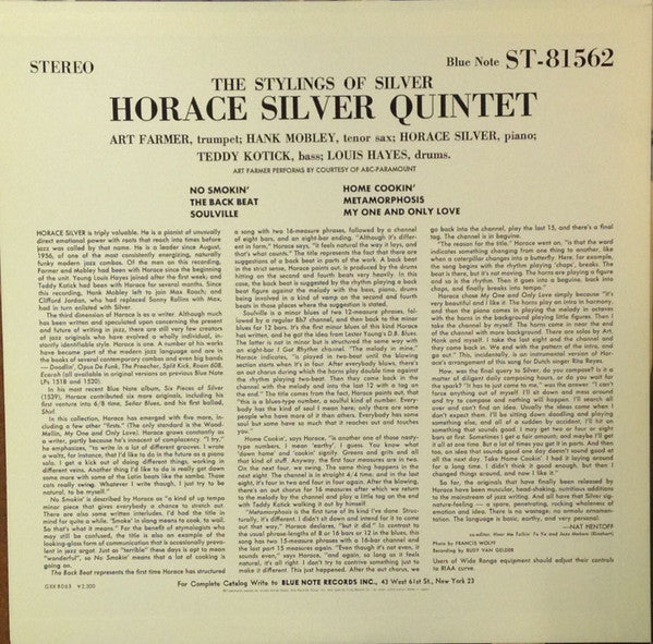 Horace Silver Quintet* - The Stylings Of Silver (LP, Album, RE)