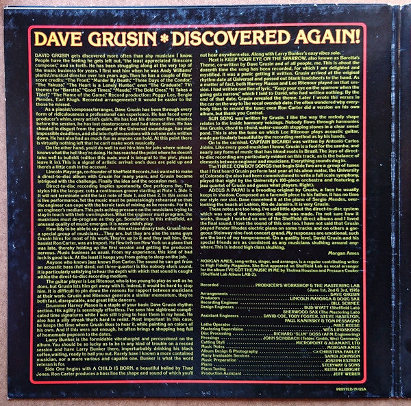 Dave Grusin - Discovered Again! (LP, Album, Ltd, Dir)